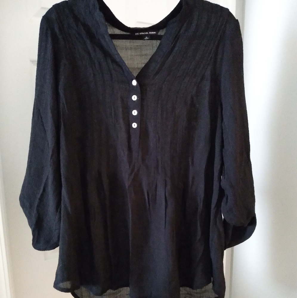 Black linen blouse